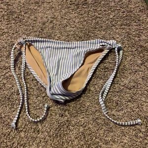 blue and white striped bikini bottoms